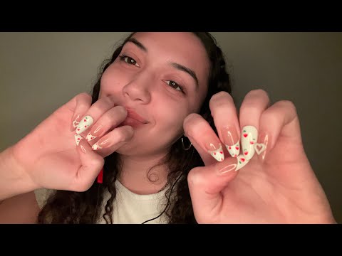 ASMR fast and aggressive long nail tapping and scratching, mouth sounds  & hand sounds ✨🧚