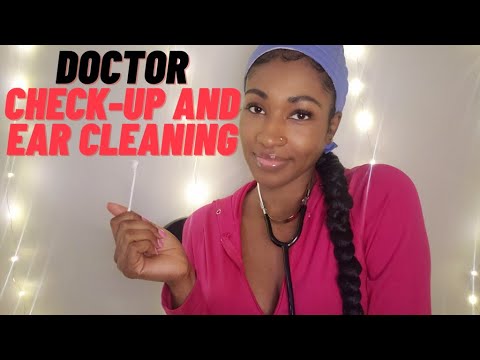 ASMR Doctor Check-up Roleplay & Ear Cleaning (Typing, Gloves, Soft Spoken, Whispering, Eye Light)