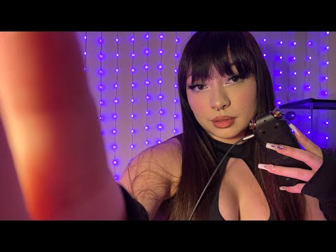 ASMR Mouth Sounds, Plucking, & Scratching w/ the Tascam (lots of hand movements)