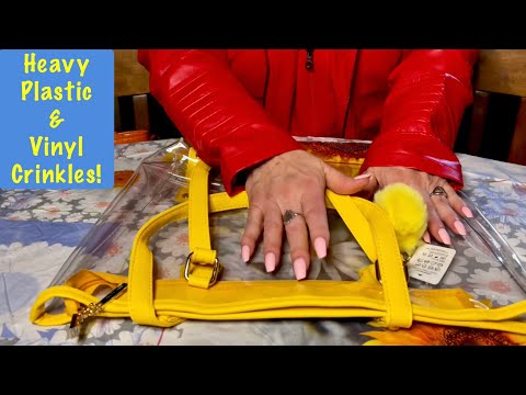 ASMR Special Request! Heavy Plastic & Vinyl squeezing! (No talking only) Some tapping~Purse Rummage