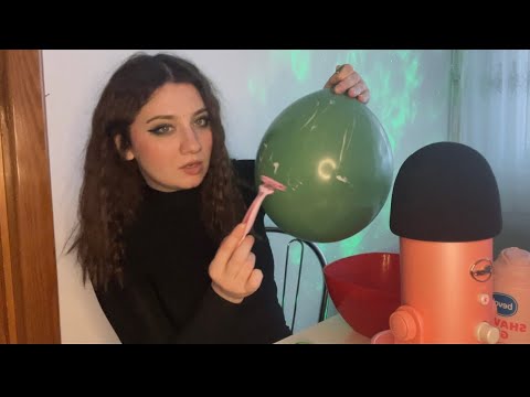 ASMR | Shaving Balloons with a Razor 🪒 | Blowing Balloons and Squeaky Sounds 💋♥️