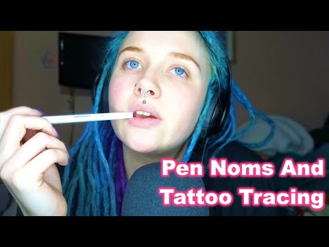 ASMR Pen Noms, Chewing Gum And Tattoo Tracing
