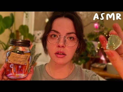 ASMR Green Witch Brews You a Sleeping Potion and Draws Your Fortune | stress plucking