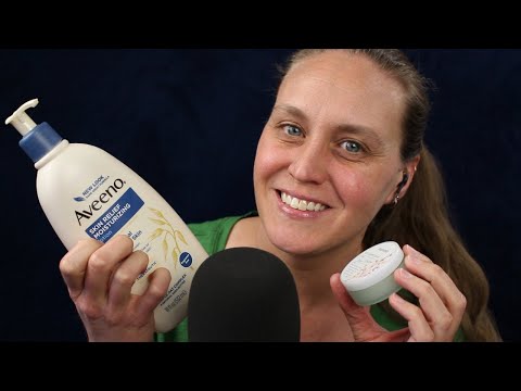 ASMR Lotion Bottle Tapping & Lid Sounds | Whisper Ramble & Reading Labels