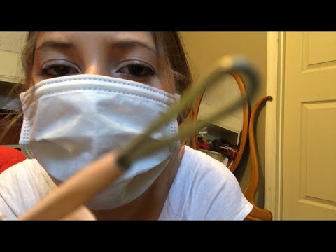 ASMR dermatologist roleplay skin assessment acne extraction face touching analyzing skin touching