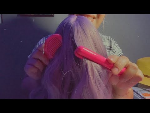 ASMR| Brushing & straightening your hair BUT the microphone is your head 😴- whispering