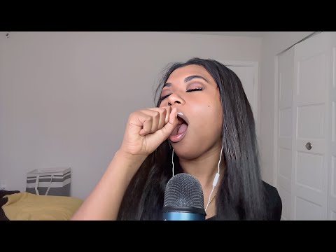 ASMR If you yawn🥱 you lose ! (Mouth sounds , wooden spoon, spit paint, etc.) ￼