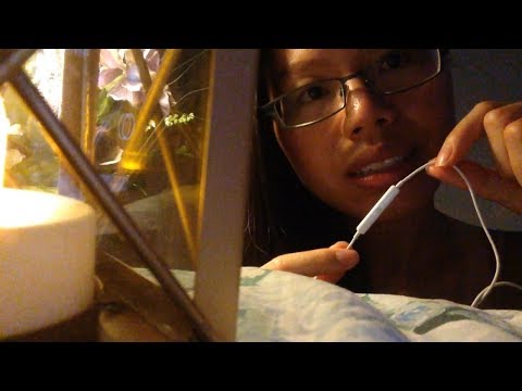 ASMR Mic Nibbling by Candlelight haha, Mouth Sounds, Some FAINT Inaudible Whispers (iphone mic)