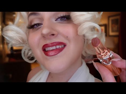 ASMR Marilyn Monroe does your Makeup 💄1950s Make up Roleplay