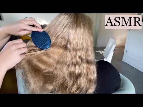 ASMR | SEMI FAST & AGGRESSIVE HAIR PLAY W. MOM 🤍 (brushing, spraying, braiding, tapping, no talking)