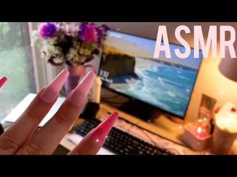 ASMR Home Office Tour | Long nail tapping & scratching 💕