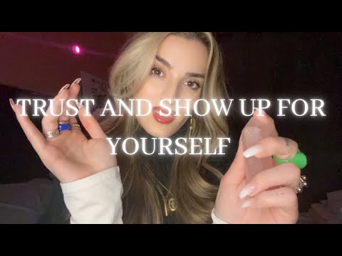 Reiki ASMR | Trust and show up for yourself | Hand movements, soft spoken, plucking, crystal healing