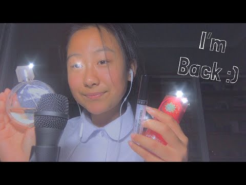 I’m back! ASMR Lo-fi Gum chewing, Tapping & Whispering