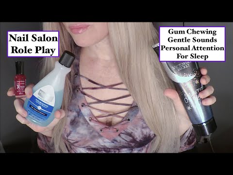 [ASMR] Gum Chewing |  Nail Salon | Gentle Personal Attention | For Sleep