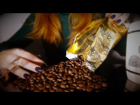 Coffee Beans Means ASMR 💜 Relaxing Wood, Crinkles & Tapping sounds