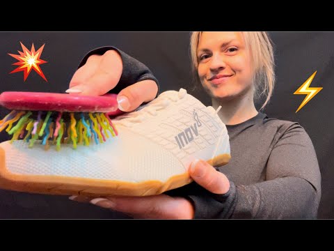 ASMR FAST & AGGRESSIVE SHOE TAPPING/SCRATCHING/BRUSHING💥