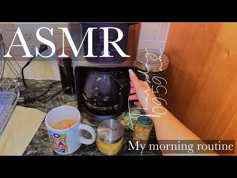 ASMR | My morning routine ✨ tapping & scratching with some whispers 😴