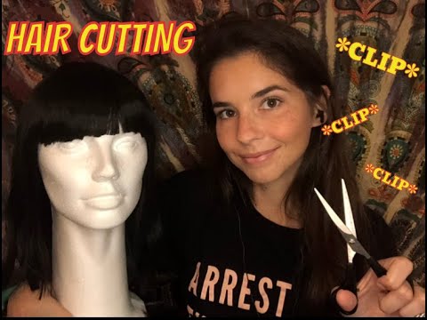 ASMR Trimming My Halloween Wig *gum chewing* *haircutting sounds*