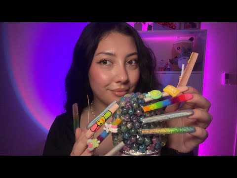 ASMR with XXL Nails 🎀 Repeating my intro, mic scratching, WIG on the mic! Rhia’s custom video
