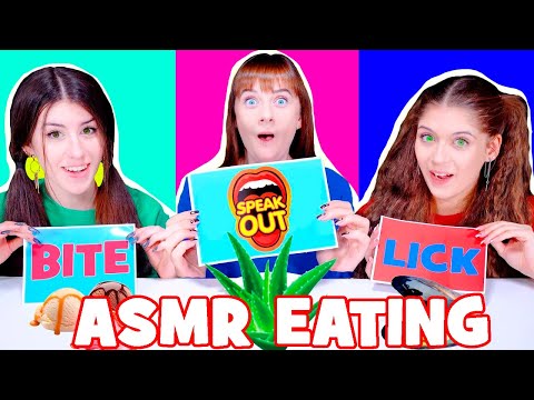 ASMR Bite or Lick or Food Eating Sounds Challenge