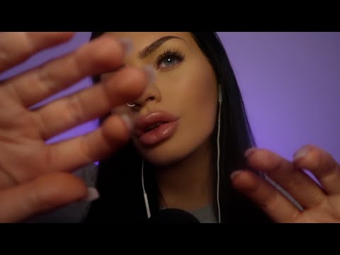 ASMR Face Touching For Sleep (personal attention, clicky whispers, plucking, stroking)