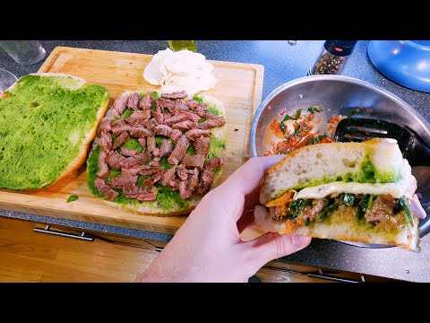 GIANT Cheese Steak Sandwich DRIPPING with Flavor !