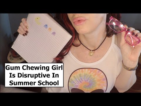 ASMR Gum Chewing Girl Disrupts Summer School Class. Funny