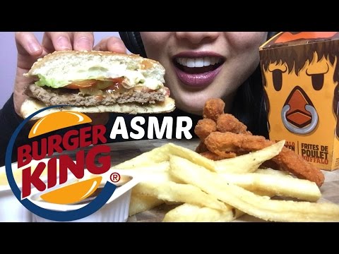 ASMR BURGER KING (Whopper + Buffalo Chicken Fries) EATING SOUNDS | SAS-ASMR