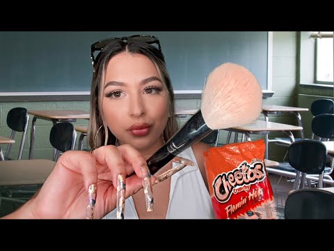 Asmr hot cheeto girl does your makeup fast and aggressive in class💄🎨🥵