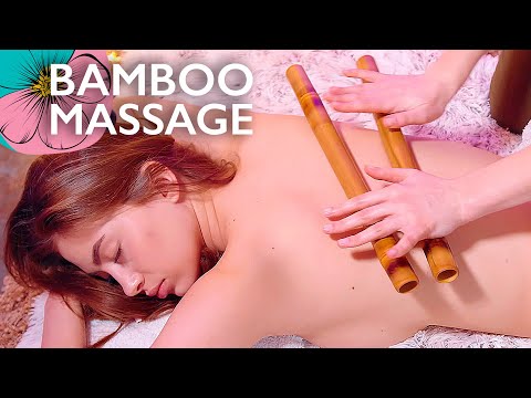 ASMR bamboo massage (back, neck, foot, feet)