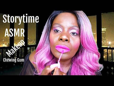 Storytime Makeup ASMR Chewing Gum Trying Barbie Pink | Labor Story