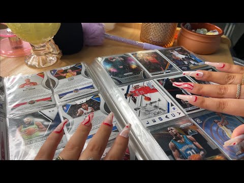 ASMR tapping on my boyfriend’s card collection 💗 ~NBA cards + Pokémon~ | Whispered