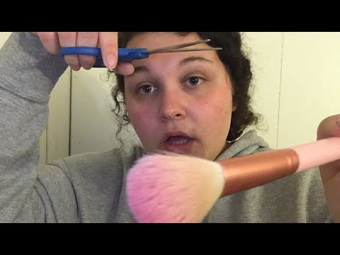 asmr- chaotic best friend AGGRESSIVELY CUTS YOUR HAIR AND DOES YOUR MAKE UP. 💋