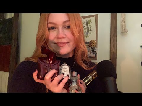 ASMR Showing You My Favorite Perfumes (Soft Whispering, Tapping, Lid Sounds)