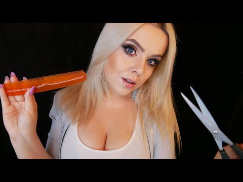 ASMR Barbershop Roleplay✂️ (Haircut & Shave). Scissors, Whispering, Water Sounds | 4k
