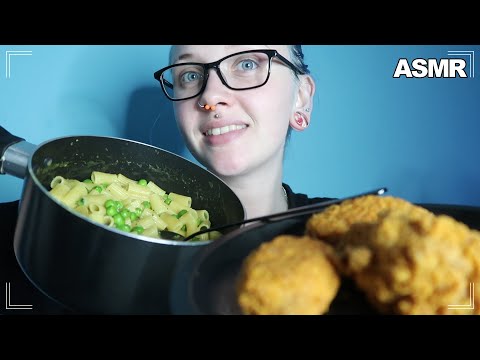 ASMR Cheese & Broccoli Pasta With Chicken Wings [Eating Sounds] 🥦