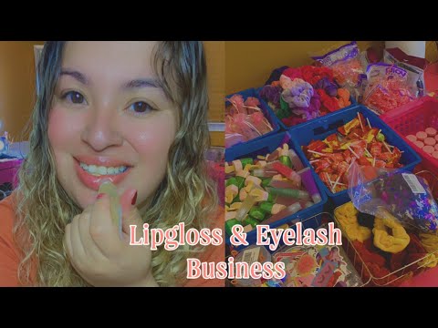 ASMR| Behind the scenes of my Lipgloss & Eyelash Business 💋| ASMR Business Edition| Whispering
