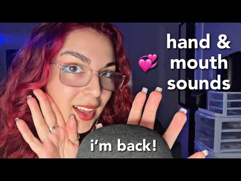 ASMR | whisper ramble with hand & mouth sounds
