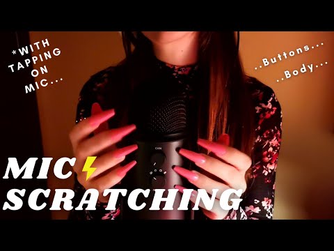 ASMR - FAST MIC SCRATCHING AND TAPPING | Without cover | with long nails