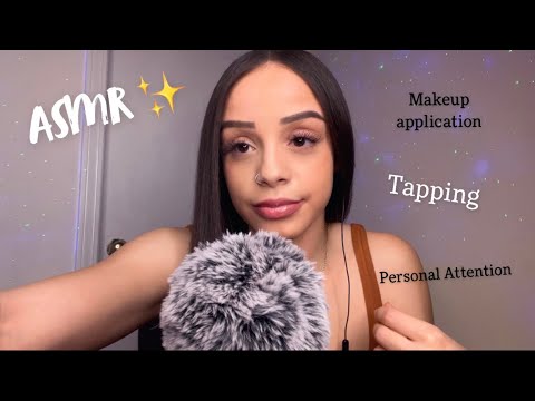 ASMR~ Makeup Application w/ Personal Attention ( brushing you, tapping, visuals)