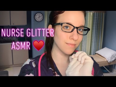 ASMR | Nurse Glitter Roleplay👩🏼‍⚕️♥️ scissor cutting, latex gloves, medical, tapping, whispers