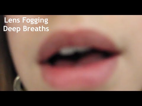 ASMR Lens Fogging/Close Up Breathing *Whisper, cotton, breathing, blowing*