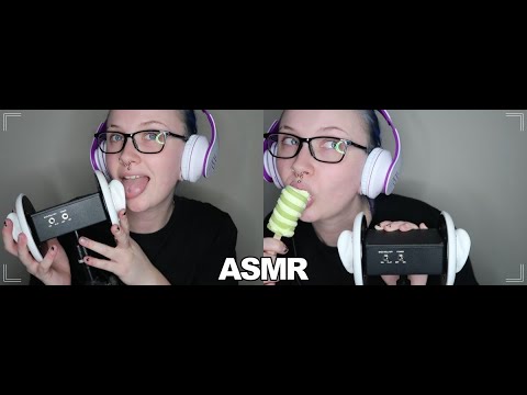 ASMR Twister Ice Cream Lolly, Ear Licks + Eating, Spoolie Brush 🍦 [Lots Of Mouth Sounds]