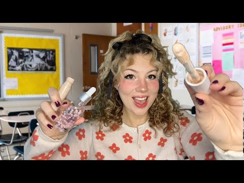 ASMR BESTIE Does Your Makeup, Nails And Hair IN CLASS🎀 (roleplay)📚