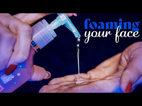 ASMR ~ Foaming Your Face ~ Layered Sounds, Face Massage, Personal Attention (no talking)