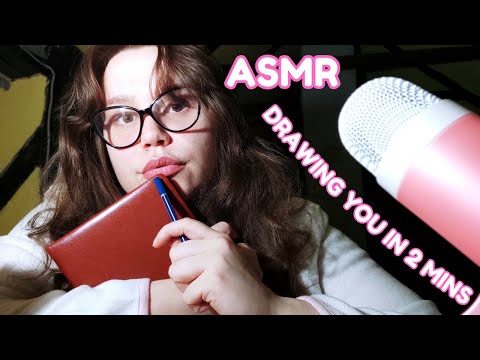 Drawing You In 2 Mins ASMR for the first time 🖍🎨