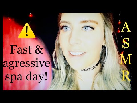 ASMR⚠️Fast & aggressive spa day tingles!⚠️ Layered sounds & in your face personal attention! 👋🏻😁