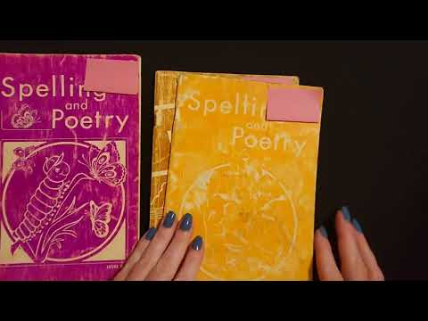 ASMR | Reviewing  My Old Spelling/Vocabulary Books (Whisper)