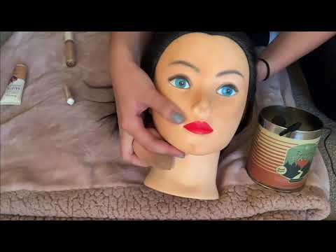 Doing makeup on heather...my mannequin 😂 ASMR