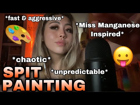 ASMR | SPIT PAINTING 😛🎨💤 super chaotic, fast & unpredictable (GUARANTEED TINGLES ✨) w/ blue yeti